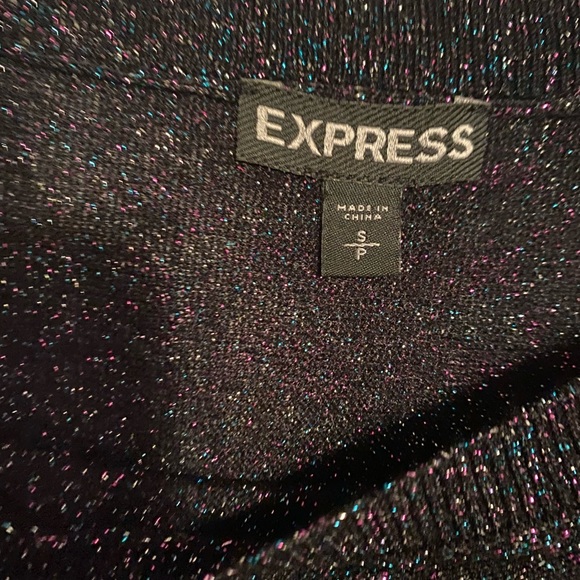 Express metallic/shimmer cold shoulder sweater - Picture 4 of 8